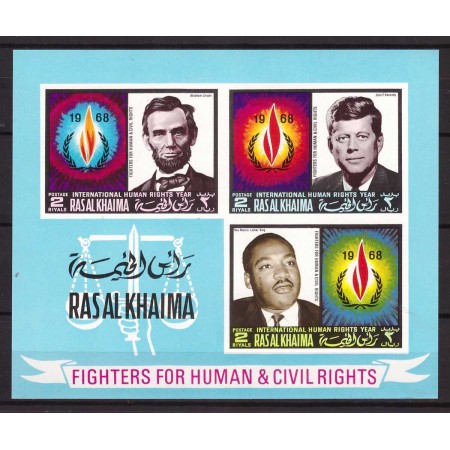 Ras al Khaima 1968 - Personalitati, Kennedy, bloc neuzat Ras al Khaima 1968 - Personalitati, Kennedy, bloc neuzat