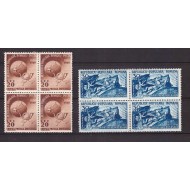 1949 - UPU serie in bloc de 4 neuzatat