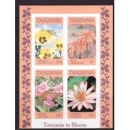 Tanzania 1986 - flori, bloc nedantelat neuzat