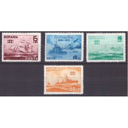 1931 - Semicentenarul marinei militare, vapoare, serie neștampilata cu sarniere 1931 - Semicentenarul marinei militare, vapoare, serie neștampilata cu sarniere