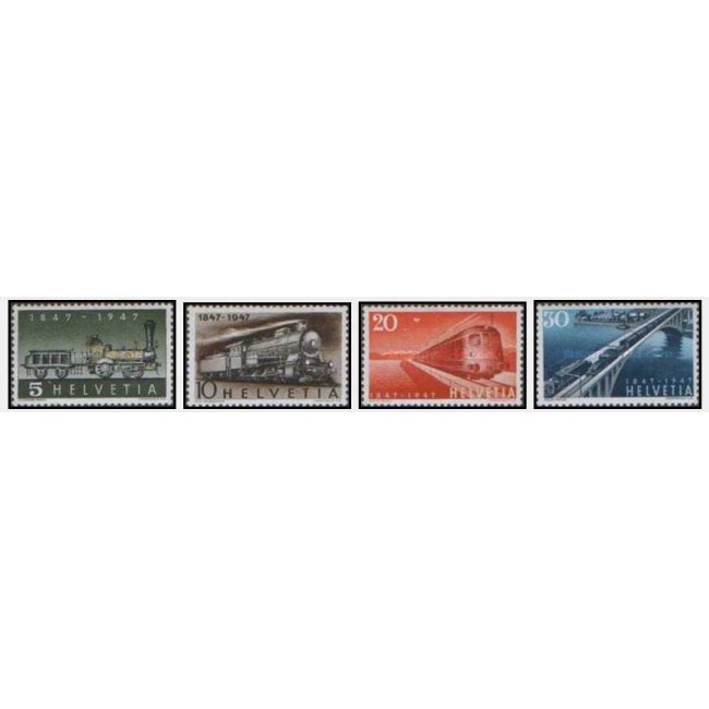 Elvetia 1947 - Centenarul cailor ferate, serie neuzata Elvetia 1947 - Centenarul cailor ferate, serie neuzata