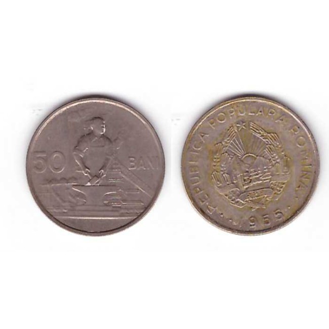 Romania 1955 - 50 bani, circulata Romania 1955 - 50 bani, circulata