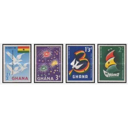 Ghana 1960 - 3rd Anniversary of Independence serie neuzata Ghana 1960 - 3rd Anniversary of Independence serie neuzata