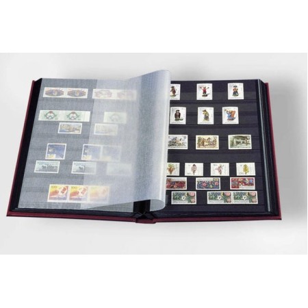 Clasor timbre cu 32 file negre, 64 pagini, seria BASIC, coperta verde