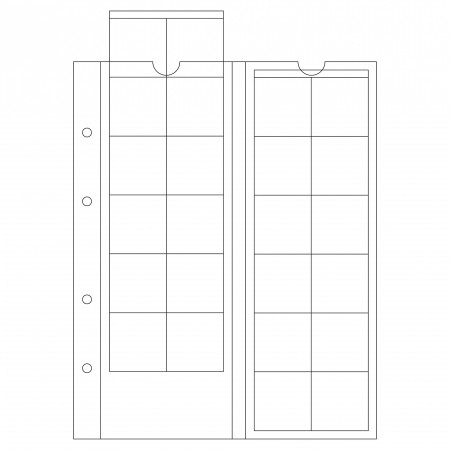 Set folii OPTIMA pentru 24 monede Set folii OPTIMA pentru 24 monede