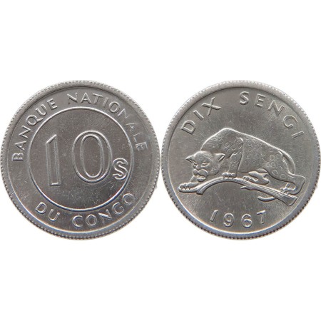 Congo 1967 - 10 sengi, UNC Congo 1967 - 10 sengi, UNC