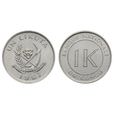 Congo 1967 - 1 likuta, UNC Congo 1967 - 1 likuta, UNC