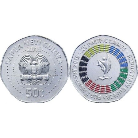 Papua Noua Guinee 2015 - 50 toea, South Pacific Games, color, UNC