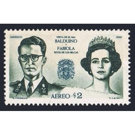 Mexic 1965 - Vizita Regala, Regele si Regina Belgiei, neuzat Mexic 1965 - Vizita Regala, Regele si Regina Belgiei, neuzat