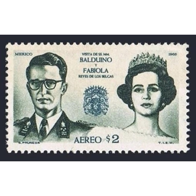 Mexic 1965 - Vizita Regala, Regele si Regina Belgiei, neuzat Mexic 1965 - Vizita Regala, Regele si Regina Belgiei, neuzat