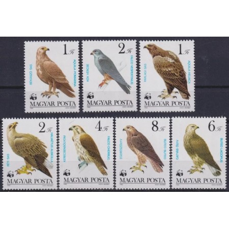 Ungaria 1983 - Pasari de prada, fauna, serie neuzata