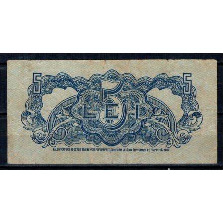 Romania 1944 - 5 lei, Comandamentul Armatei Rosii, circulata