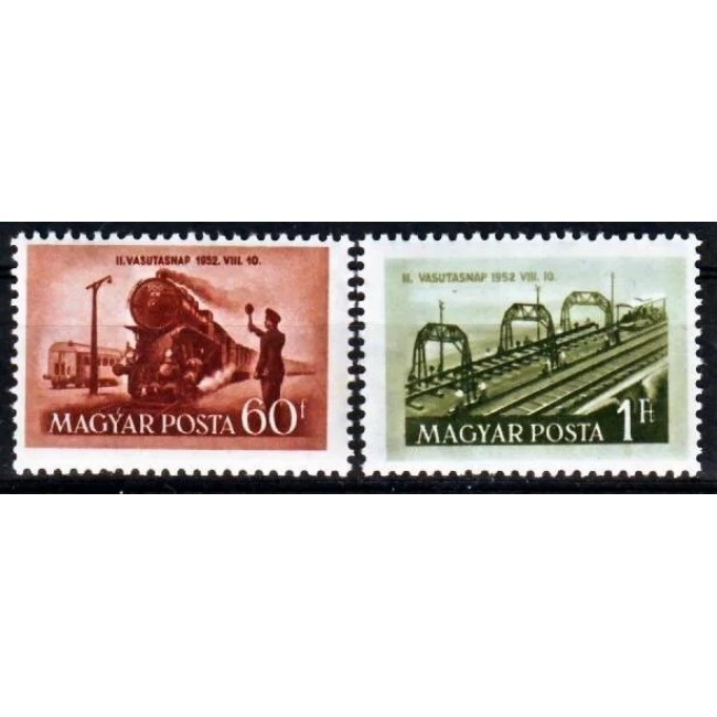 Ungaria 1952 - Ziua feroviarilor, trenuri, serie neuzata Ungaria 1952 - Ziua feroviarilor, trenuri, serie neuzata