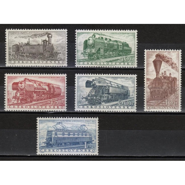 Cehoslovacia 1956 - Locomotive, trenuri, cai ferate, serie neuzata Cehoslovacia 1956 - Locomotive, trenuri, cai ferate, serie neuzata