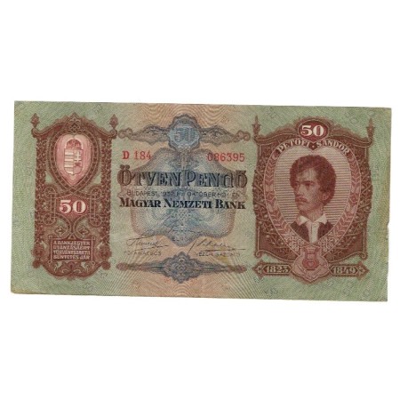 Ungaria 1932 - 50 pengo, circulata