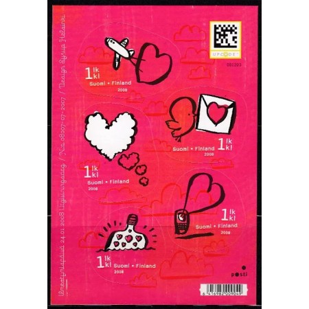 Finlanda 2008 - Valentine's Day, bloc timbre autocolant neuzat Finlanda 2008 - Valentine's Day, bloc timbre autocolant neuzat