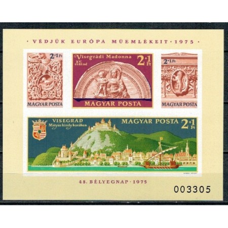 Ungaria 1975 - Anul European al Ocrotirii Monumentelor, colita nedantelata neuzata Ungaria 1975 - Anul European al Ocrotirii Monumentelor, colita nedantelata neuzata
