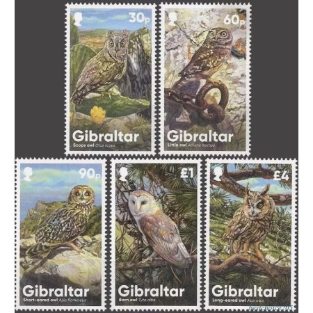 Gibraltar 2020 - Bufnite, pasari, fauna, serie neuzata Gibraltar 2020 - Bufnite, pasari, fauna, serie neuzata