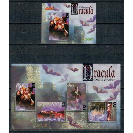 Irlanda 1997 - Dracula, Bram Stoker, colita si bloc neuzat Irlanda 1997 - Dracula, Bram Stoker, colita si bloc neuzat