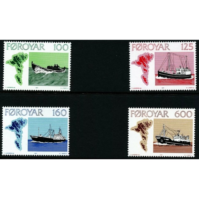 Insulele Feroe 1977 - Vapoare, serie neuzata