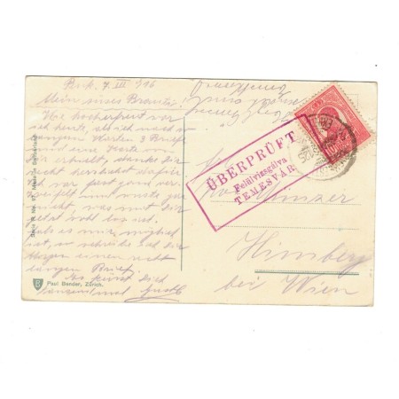 1916 - Carte postala circulata Bucuresti-Wien, cenzurata la Timisoara 1916 - Carte postala circulata Bucuresti-Wien, cenzurata la Timisoara