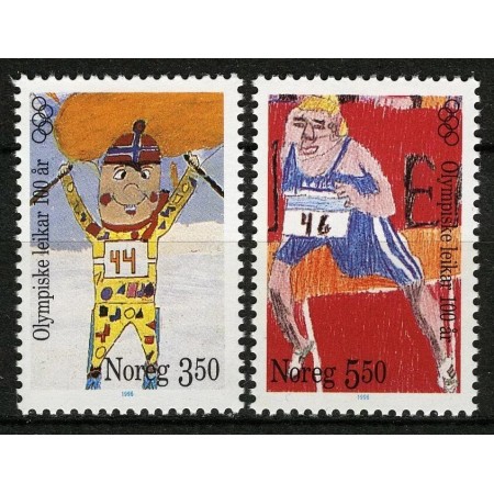 Norvegia 1996 - Centenarul Jocurilor Olimpice, serie neuzata Norvegia 1996 - Centenarul Jocurilor Olimpice, serie neuzata