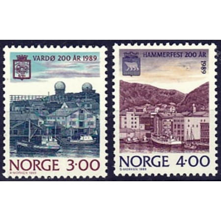 Norvegia 1989 - Orase port, vederi, serie neuzata Norvegia 1989 - Orase port, vederi, serie neuzata