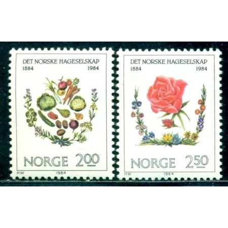 Norvegia 1984 - Flori, trandafir, legume, fructe, horticultura, serie neuzata Norvegia 1984 - Flori, trandafir, legume, fructe, horticultura, serie neuzata