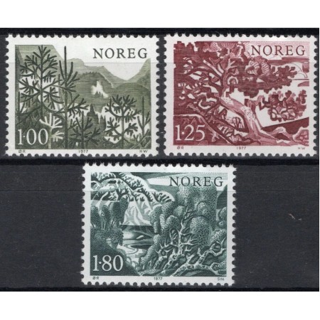 Norvegia 1977 - Copaci, flora, serie neuzata Norvegia 1977 - Copaci, flora, serie neuzata