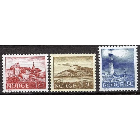 Norvegia 1977 - Cladiri, far, serie neuzata Norvegia 1977 - Cladiri, far, serie neuzata
