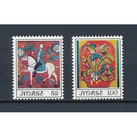 Norvegia 1974 - Folk art, picturi, serie neuzata Norvegia 1974 - Folk art, picturi, serie neuzata