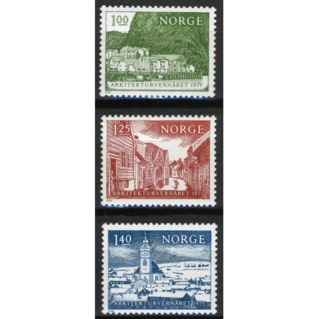 Norvegia 1975 - Cladiri, arhitectura, serie nheuzata Norvegia 1975 - Cladiri, arhitectura, serie nheuzata