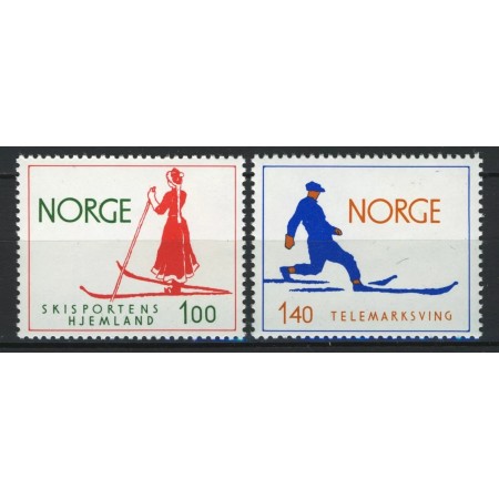 Norvegia 1975 - Schi, sport, serie neuzata Norvegia 1975 - Schi, sport, serie neuzata