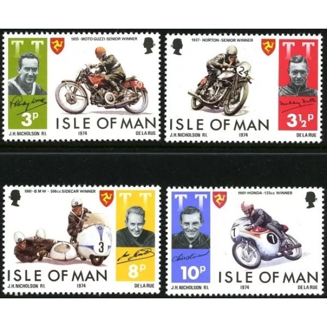 Isle of Man 1974 - Motociclete, motociclism, curse TT, serie neuzata