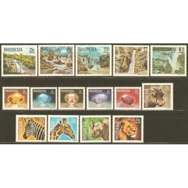 Rhodesia 1978 - Motive locale, pietre pretioase, fauna, animale, vederi, serie neuzata Rhodesia 1978 - Motive locale, pietre pretioase, fauna, animale, vederi, serie neuzata