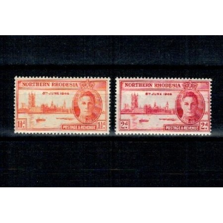 Northern Rhodesia 1946 - Sfarsitul razboiului, serie nestampilata cu sarniere Northern Rhodesia 1946 - Sfarsitul razboiului, serie nestampilata cu sarniere