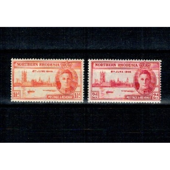 Northern Rhodesia 1946 - Sfarsitul razboiului, serie nestampilata cu sarniere Northern Rhodesia 1946 - Sfarsitul razboiului, serie nestampilata cu sarniere