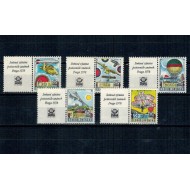 Cehoslovacia 1977 - Istoria aviatiei, avioane, baloare, serie neuzata cu viniete
