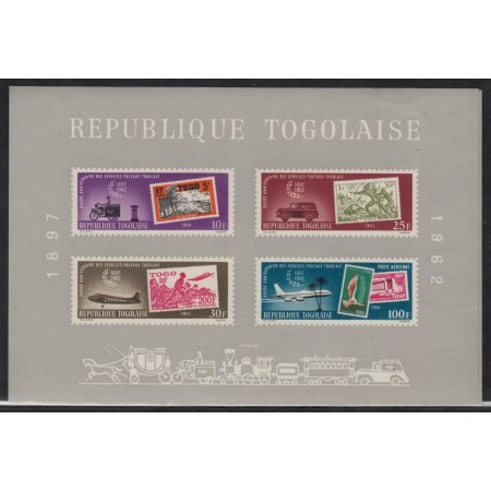 Togo 1963 - Timbru pe timbru, bloc neuzat Togo 1963 - Timbru pe timbru, bloc neuzat