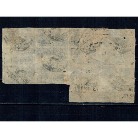 Nepal 1917 - 1 anna, albastru, bloc de 28 marci stampilate Nepal 1917 - 1 anna, albastru, bloc de 28 marci stampilate
