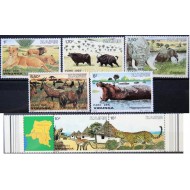 Zaire 1982 - Fauna, animale din Parcul National Virunga, serie neuzata