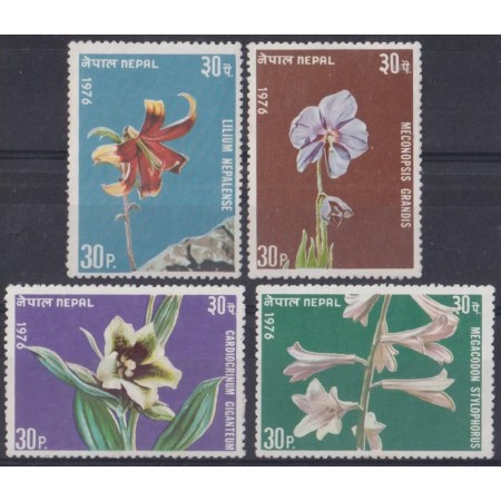 Nepal 1976 - Flori, flora, serie neuzata