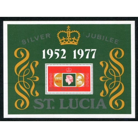 St. Lucia 1977 - Silver Jubilee, colita neuzata St. Lucia 1977 - Silver Jubilee, colita neuzata