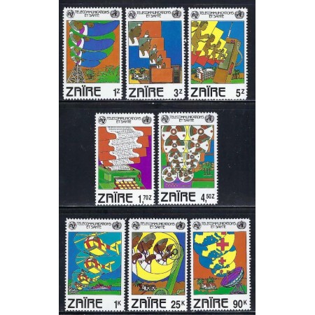 Zaire 1982 - Telecomunicatii, ITU, sanatate, WHO, serie neuzata Zaire 1982 - Telecomunicatii, ITU, sanatate, WHO, serie neuzata