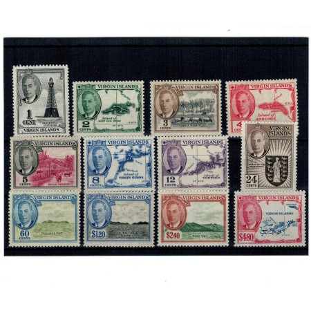 Virgin Islands 1952 - Uzuale George VI, serie neuzata Virgin Islands 1952 - Uzuale George VI, serie neuzata