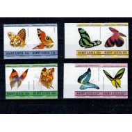 Saint Lucia 1985 - Fluturi, serie nedantelata neuzata