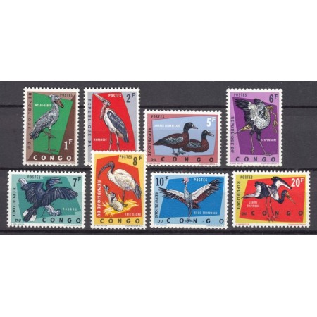 Congo 1963 - Pasari protejate (II), fauna, serie neuzata Congo 1963 - Pasari protejate (II), fauna, serie neuzata