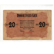 Romania 1917 - 20 lei, ocupatia germana, uzata