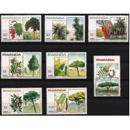 Rwanda 1984 - Copaci, flora, plante, serie neuzata