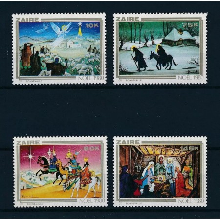 Zaire 1980 - Craciun, arta, serie neuzata Zaire 1980 - Craciun, arta, serie neuzata
